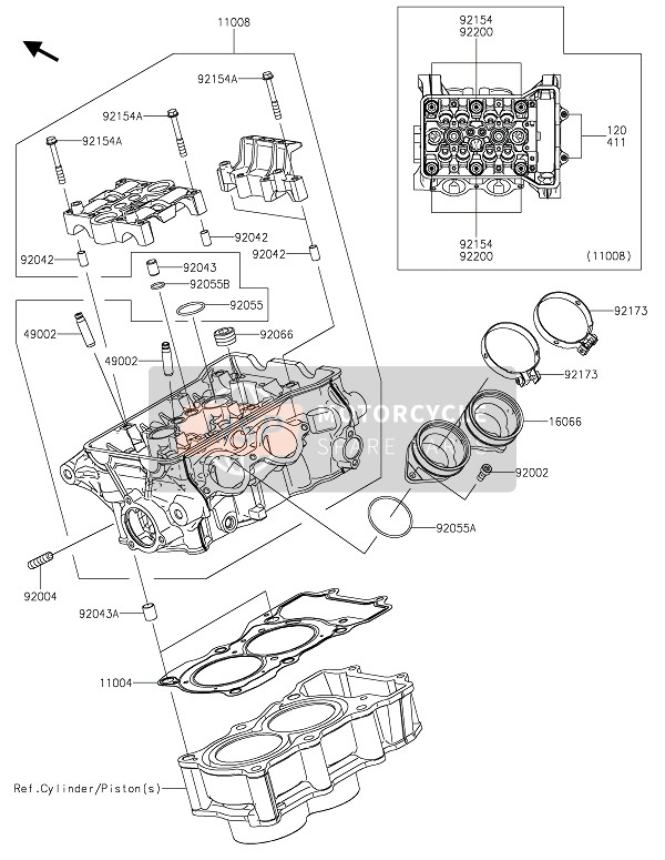 Kawasaki NINJA 400 2020 Cabeza de cilindro para un 2020 Kawasaki NINJA 400