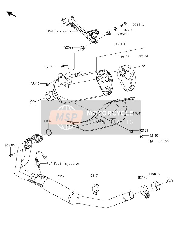 Kawasaki NINJA 400 2020 Silencieux(S) pour un 2020 Kawasaki NINJA 400