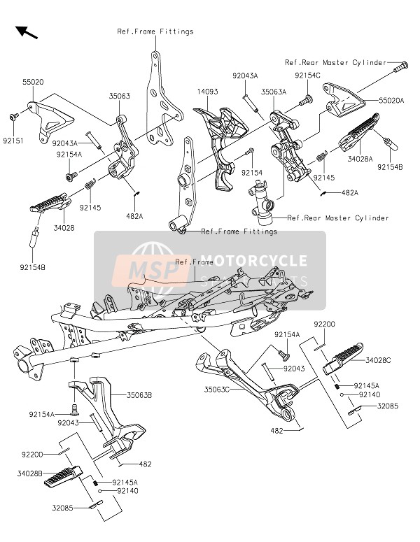 Kawasaki NINJA 400 2020 FOOTRESTS for a 2020 Kawasaki NINJA 400