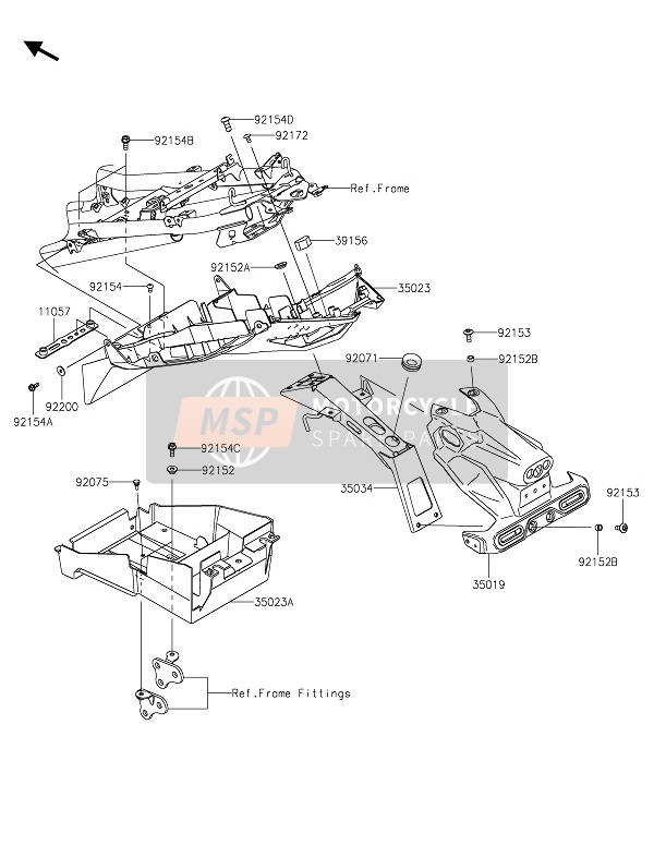 Kawasaki NINJA 400 2020 REAR FENDER(S) for a 2020 Kawasaki NINJA 400