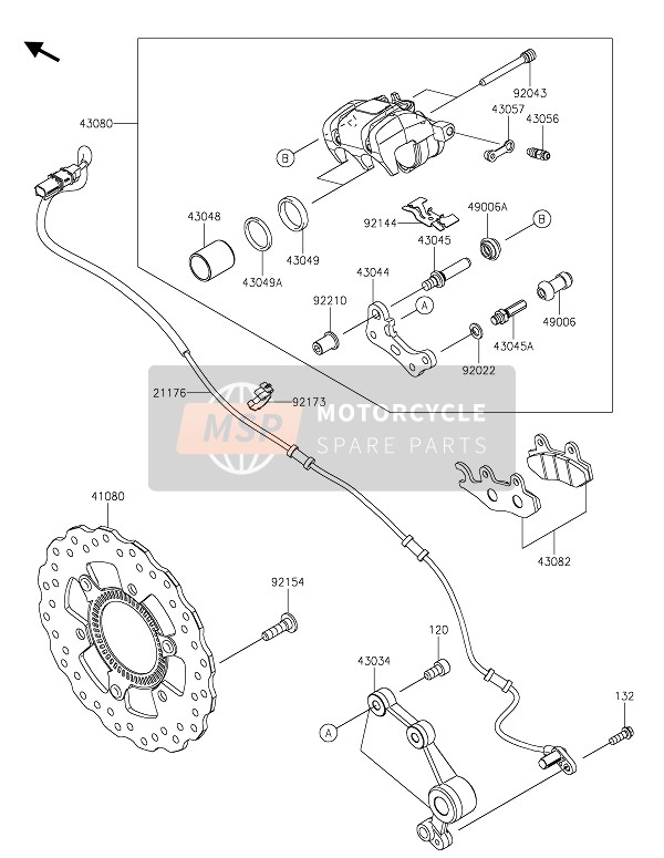 Kawasaki NINJA 400 2020 REAR BRAKE for a 2020 Kawasaki NINJA 400