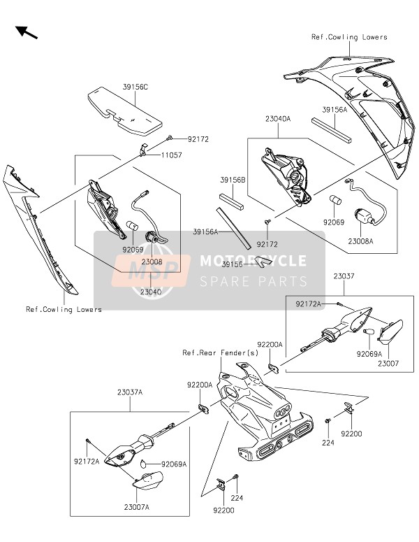 Kawasaki NINJA 400 2020 TURN SIGNALS for a 2020 Kawasaki NINJA 400