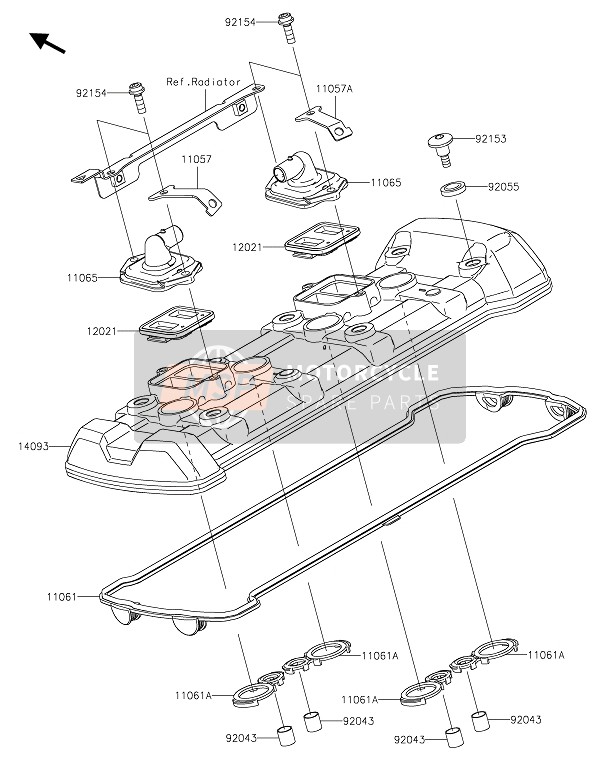 Kawasaki NINJA 1000SX 2020 CYLINDER HEAD COVER for a 2020 Kawasaki NINJA 1000SX