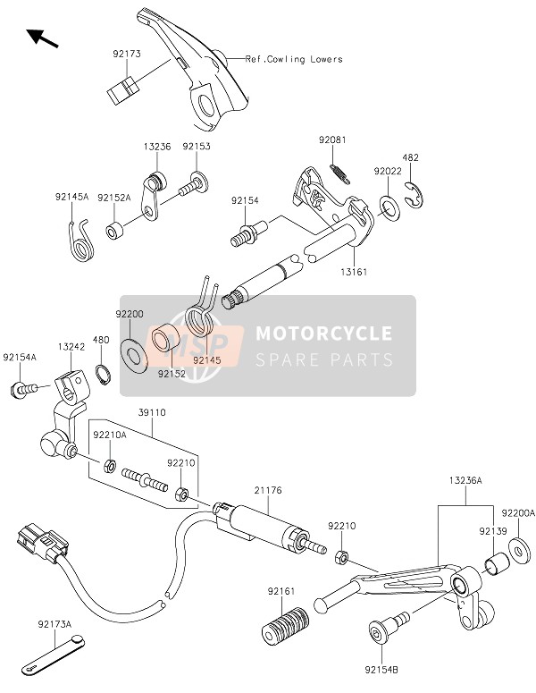 131610604, LEVER-COMP-CHANGE Shaft, Kawasaki, 0