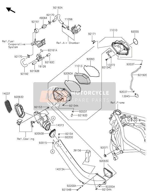 Kawasaki NINJA H2 SX 2020 Purificateur d'air pour un 2020 Kawasaki NINJA H2 SX