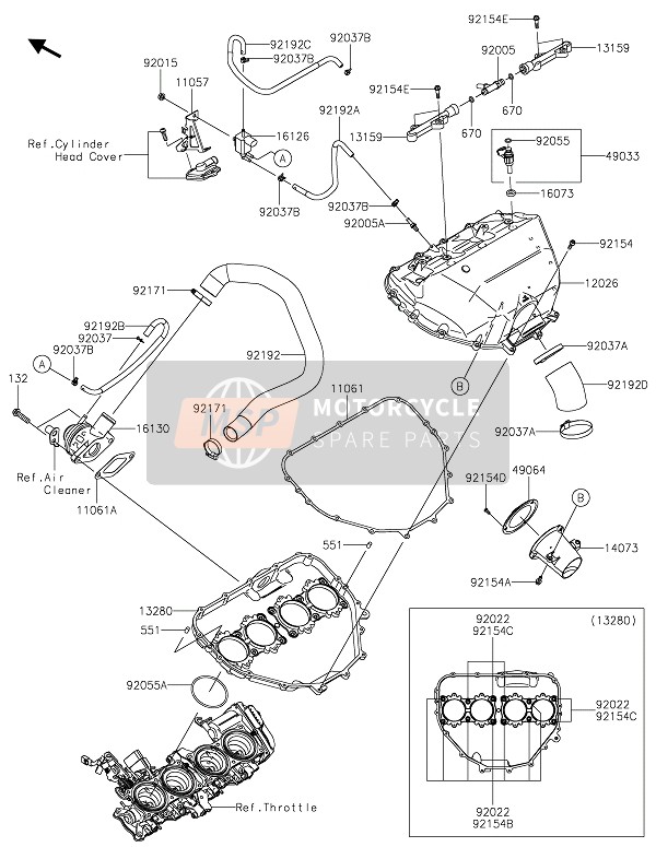 Kawasaki NINJA H2 SX SE+ 2020 LUFTKAMMER für ein 2020 Kawasaki NINJA H2 SX SE+