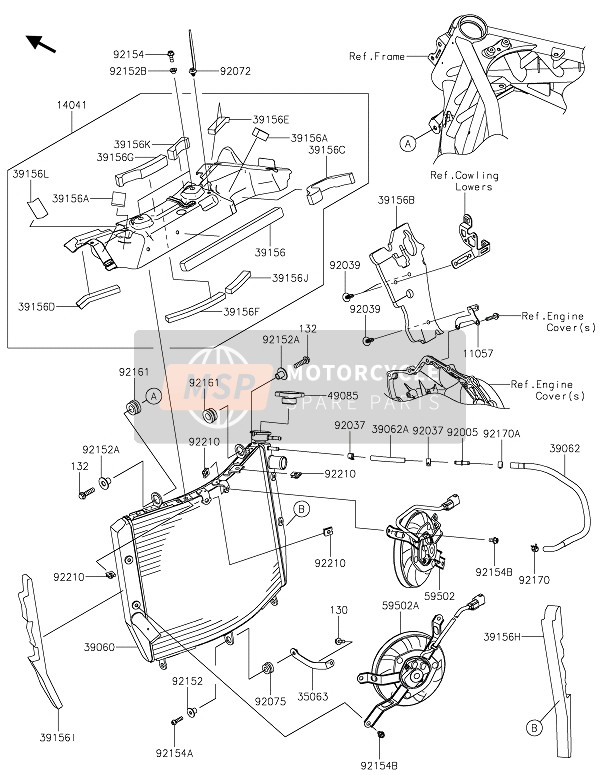 Kawasaki NINJA H2 SX SE+ 2020 Radiateur pour un 2020 Kawasaki NINJA H2 SX SE+