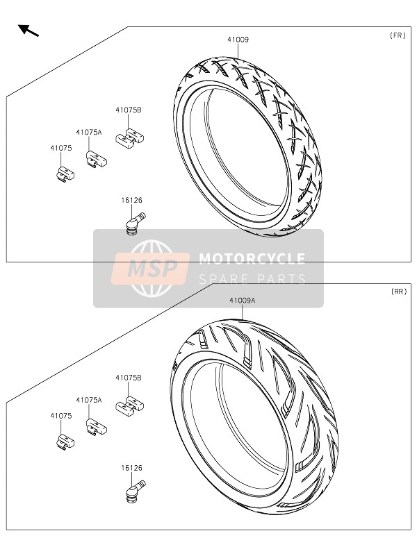 Kawasaki NINJA H2 SX SE+ 2020 Pneus pour un 2020 Kawasaki NINJA H2 SX SE+