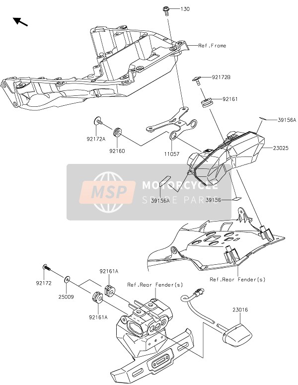 Kawasaki NINJA H2 SX SE+ 2020 Feu Arrière(S) pour un 2020 Kawasaki NINJA H2 SX SE+