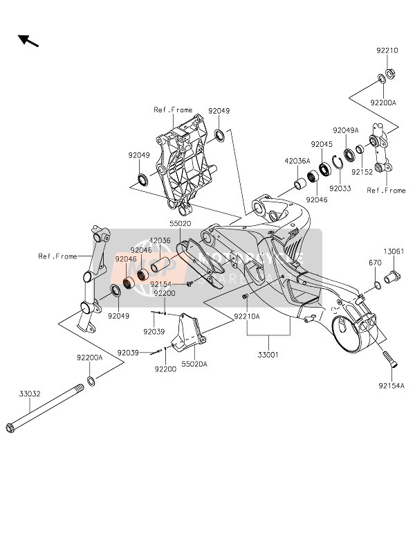 Kawasaki NINJA H2-NINJA H2 CARBON 2020 SWINGARM for a 2020 Kawasaki NINJA H2-NINJA H2 CARBON