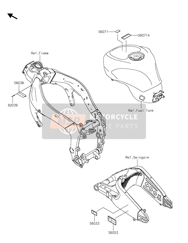 Kawasaki NINJA ZX-6R 2020 LABELS for a 2020 Kawasaki NINJA ZX-6R