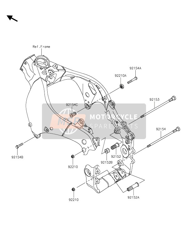 Kawasaki NINJA ZX-10R SE 2020 Motorsteun voor een 2020 Kawasaki NINJA ZX-10R SE