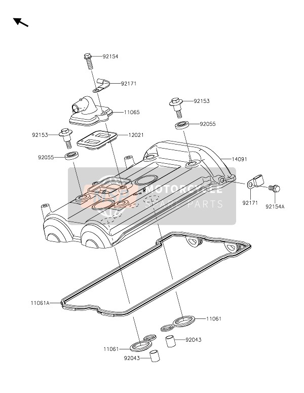 Kawasaki VERSYS 650 2020 Coperchio della testata del cilindro per un 2020 Kawasaki VERSYS 650