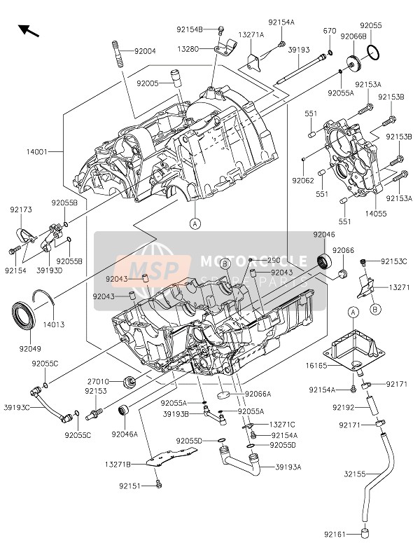 Kawasaki VERSYS 650 2020 CRANKCASE for a 2020 Kawasaki VERSYS 650