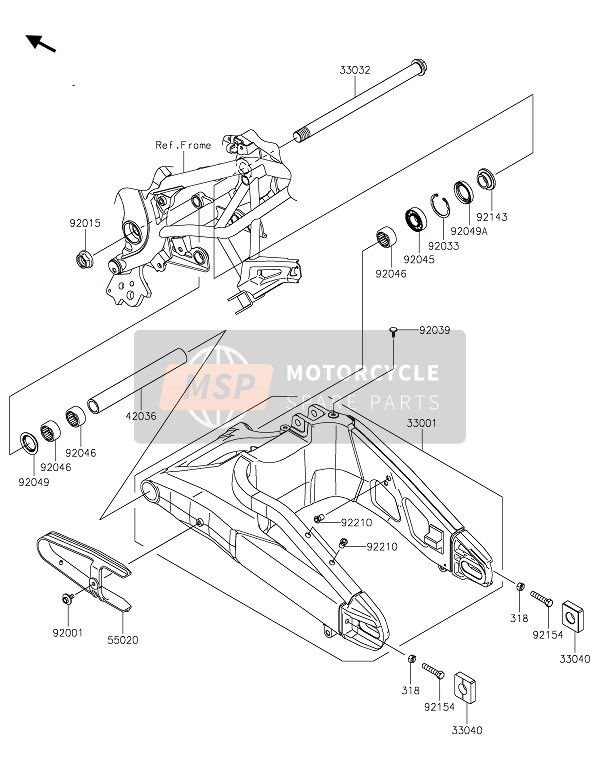 Kawasaki VERSYS 650 2020 SWINGARM for a 2020 Kawasaki VERSYS 650