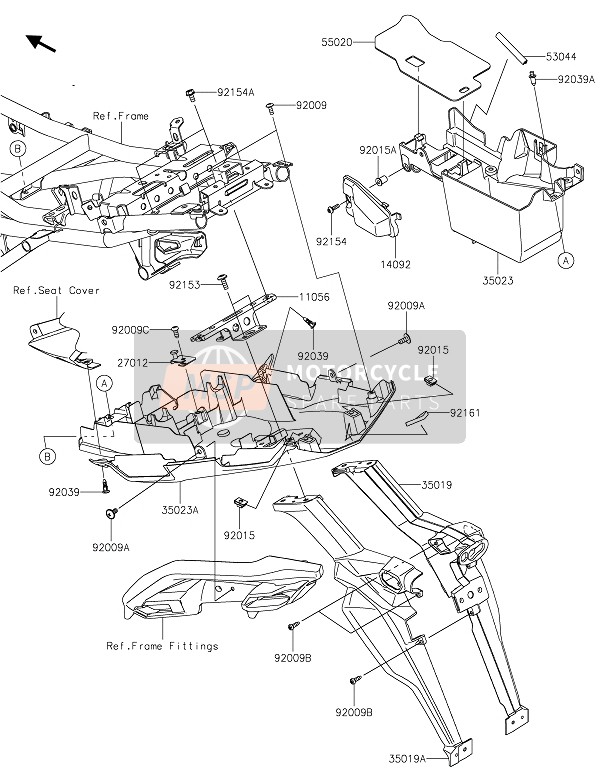 Kawasaki VERSYS 650 2020 Achterspatbord(S) voor een 2020 Kawasaki VERSYS 650