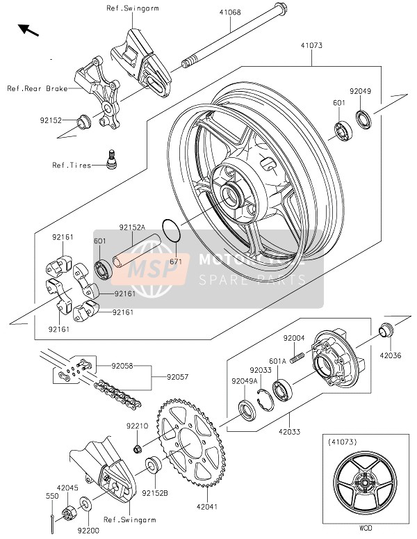 Kawasaki VERSYS 650 2020 REAR HUB for a 2020 Kawasaki VERSYS 650