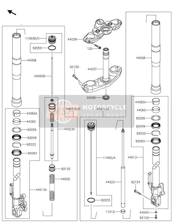 Kawasaki VERSYS 650 2020 FRONT FORK for a 2020 Kawasaki VERSYS 650