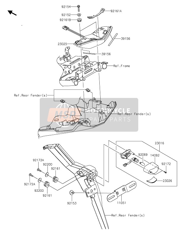 Kawasaki VERSYS 650 2020 TAILLIGHT(S) for a 2020 Kawasaki VERSYS 650