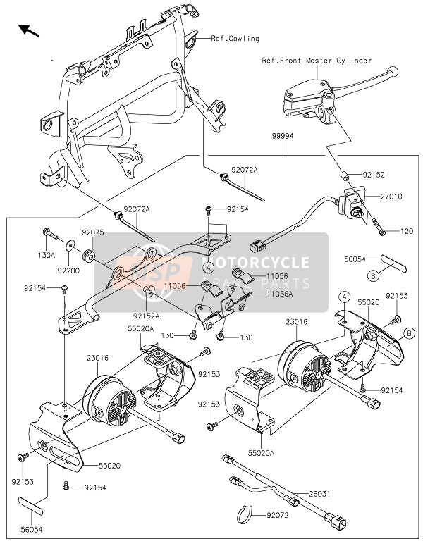 Kawasaki VERSYS 650 2020 Accesorio (Lampara de niebla) para un 2020 Kawasaki VERSYS 650