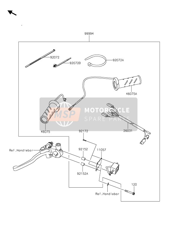 Kawasaki VERSYS 650 2020 ACCESSORY (GRIP HEATER) for a 2020 Kawasaki VERSYS 650