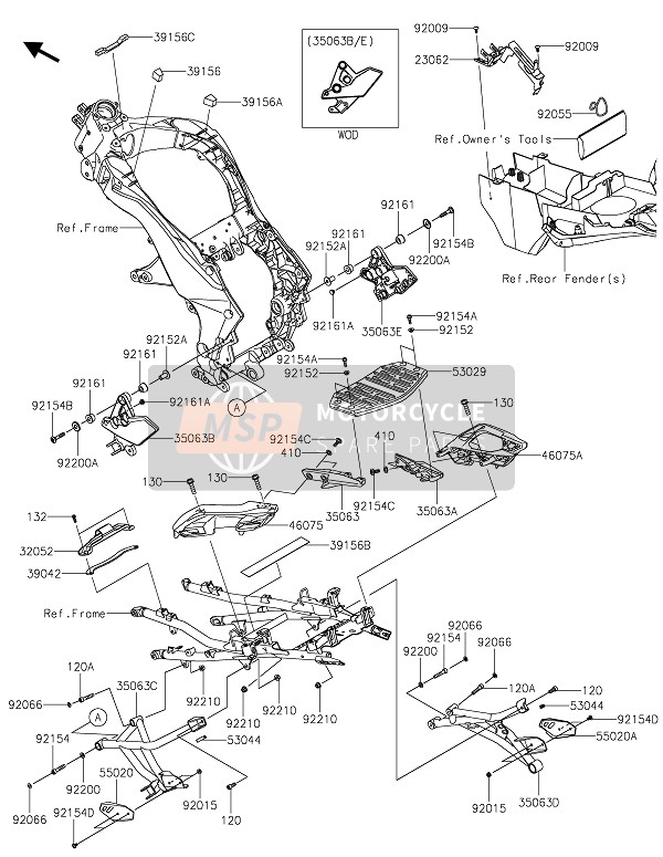 Kawasaki VERSYS 1000 2020 FRAME FITTINGS for a 2020 Kawasaki VERSYS 1000