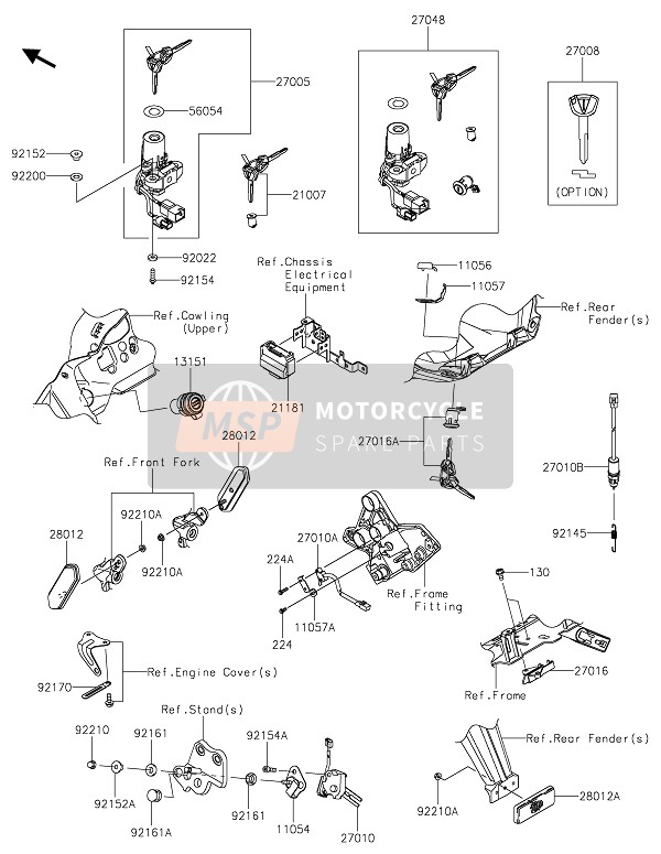 Kawasaki VERSYS 1000 2020 IGNITION SWITCH for a 2020 Kawasaki VERSYS 1000