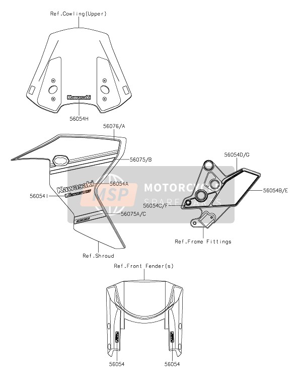 560760718, Pattern,Shroud,Rh,Upp, Kawasaki, 0