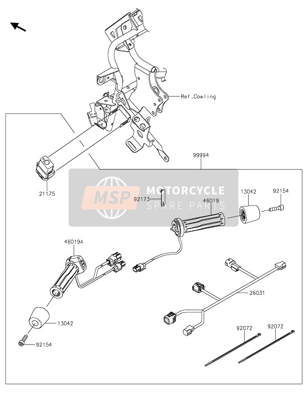 Kawasaki VERSYS 1000 2020 ACCESSORY (GRIP HEATER) for a 2020 Kawasaki VERSYS 1000