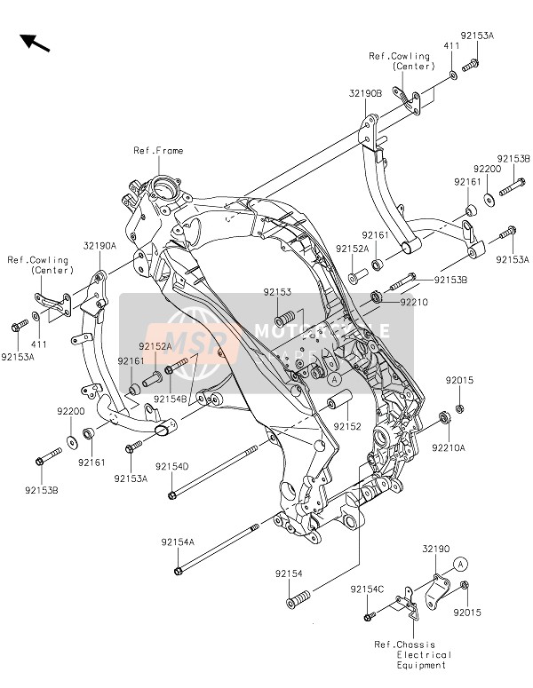 Kawasaki VERSYS 1000 SE 2020 ENGINE MOUNT for a 2020 Kawasaki VERSYS 1000 SE