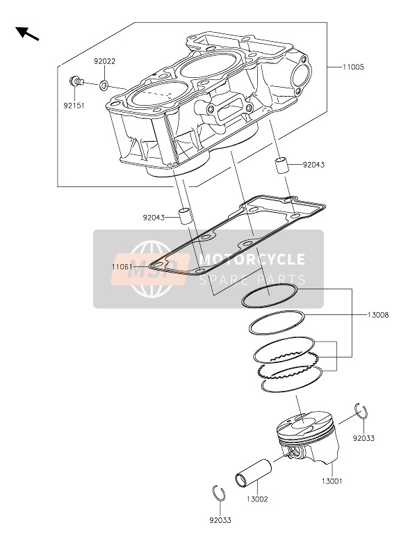 Kawasaki VERSYS-X 300 2020 Cylindre & Piston(S) pour un 2020 Kawasaki VERSYS-X 300