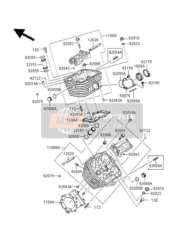 Kawasaki VN800 1996 ZYLINDERKOPF für ein 1996 Kawasaki VN800