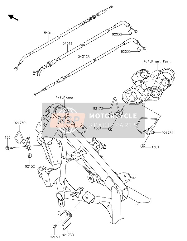 Kawasaki VERSYS-X 300 2020 Câbles pour un 2020 Kawasaki VERSYS-X 300