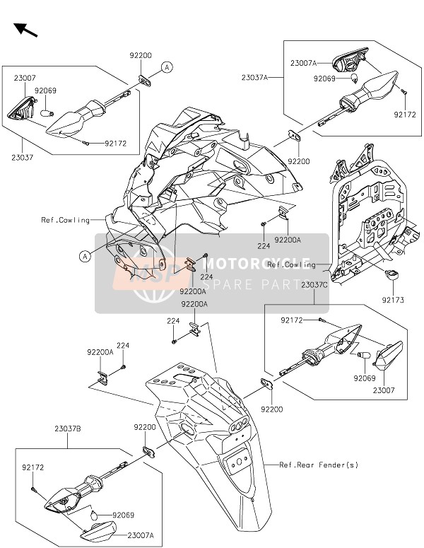 Kawasaki VERSYS-X 300 2020 TURN SIGNALS for a 2020 Kawasaki VERSYS-X 300