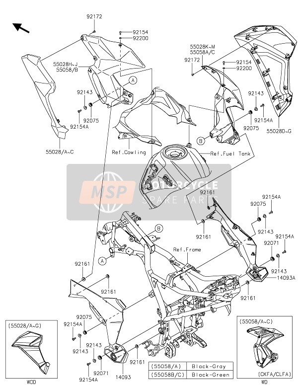 Kawasaki VERSYS-X 300 2020 COWLING LOWERS for a 2020 Kawasaki VERSYS-X 300