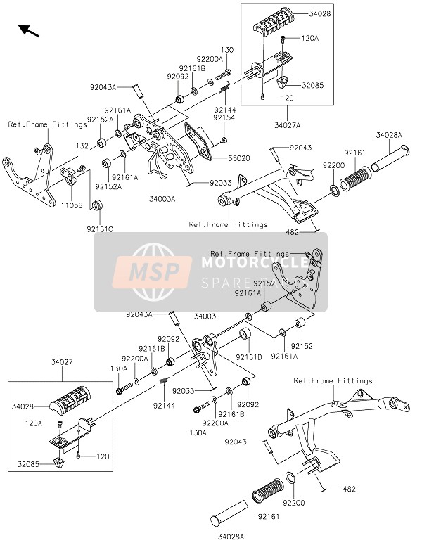 Kawasaki VULCAN S 2020 FOOTRESTS for a 2020 Kawasaki VULCAN S