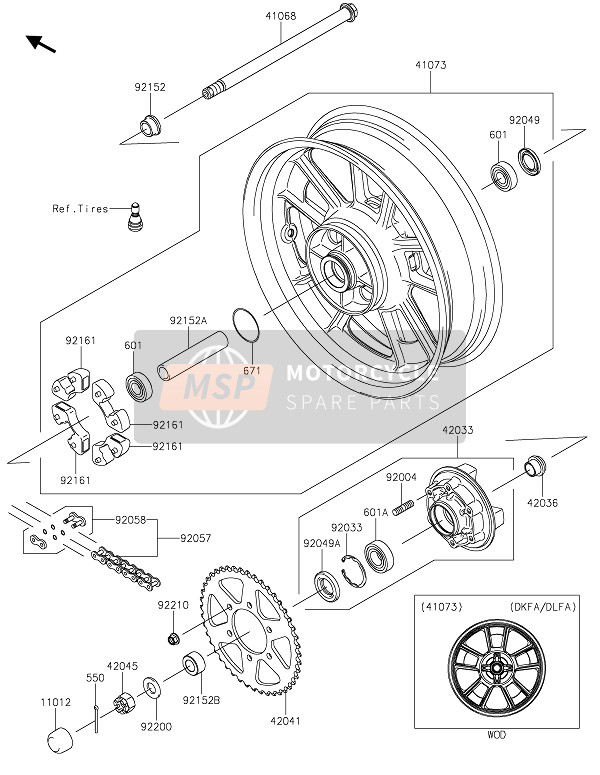 Kawasaki VULCAN S 2020 Buje trasero para un 2020 Kawasaki VULCAN S