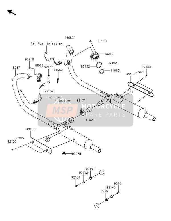 Kawasaki W800 2020 MUFFLER(S) for a 2020 Kawasaki W800