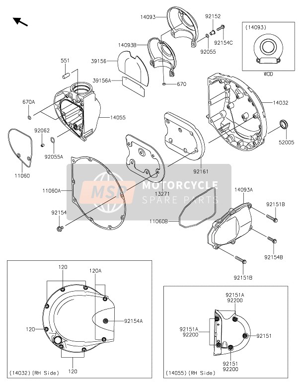 140931039, Cover,Bevel Gear,Inner, Kawasaki, 0