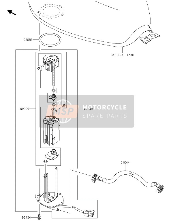 Kawasaki W800 2020 Bomba de combustible para un 2020 Kawasaki W800