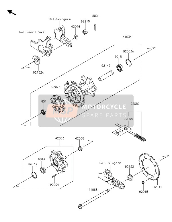 Kawasaki W800 2020 Hinterradnabe für ein 2020 Kawasaki W800