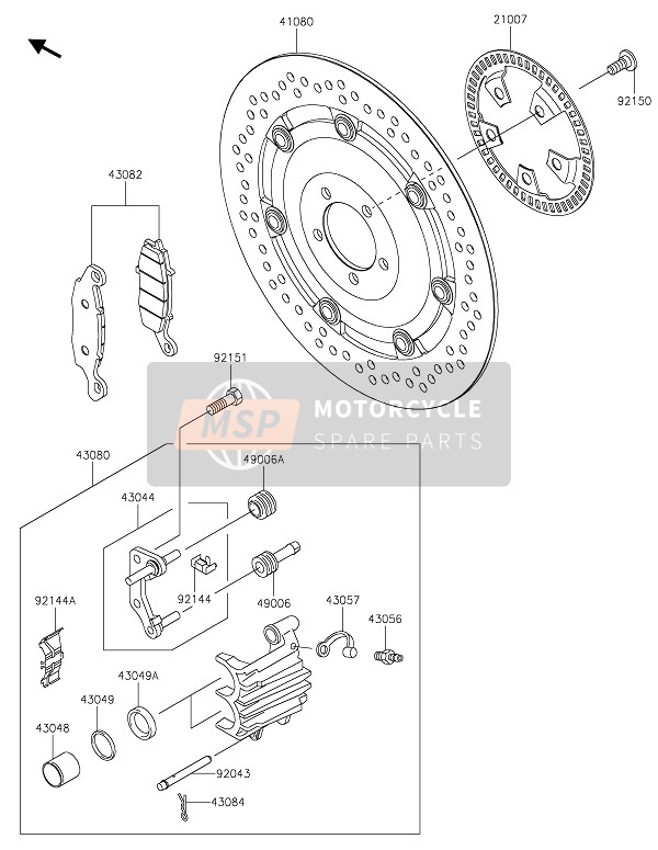 Kawasaki W800 2020 Freno anteriore per un 2020 Kawasaki W800