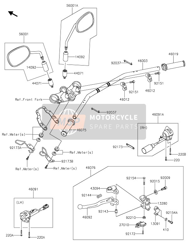 Kawasaki W800 2020 Guidon pour un 2020 Kawasaki W800