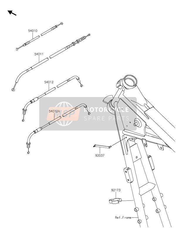 540120705, CABLE-THROTTLE,Closing, Kawasaki, 1