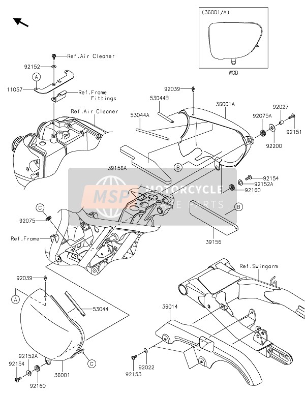 Kawasaki W800 2020 Couvertures latérales & Couverture de chaîne pour un 2020 Kawasaki W800