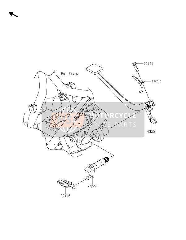 Kawasaki W800 CAFE 2020 BRAKE PEDAL for a 2020 Kawasaki W800 CAFE