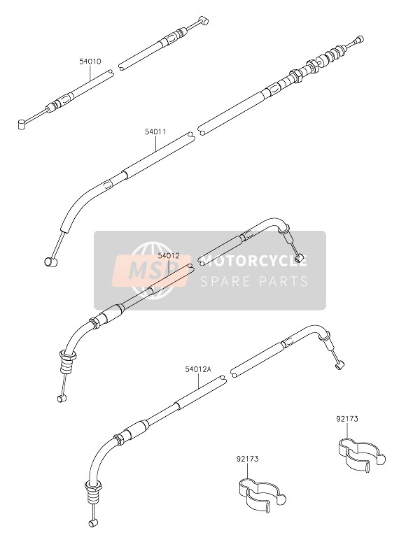 Kawasaki W800 CAFE 2020 Câbles pour un 2020 Kawasaki W800 CAFE