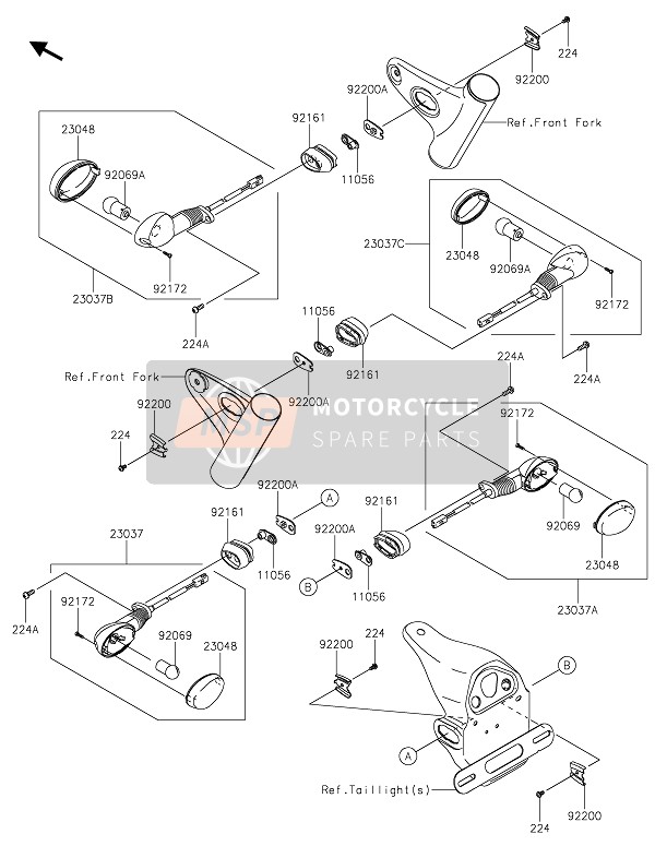 Kawasaki W800 CAFE 2020 TURN SIGNALS for a 2020 Kawasaki W800 CAFE