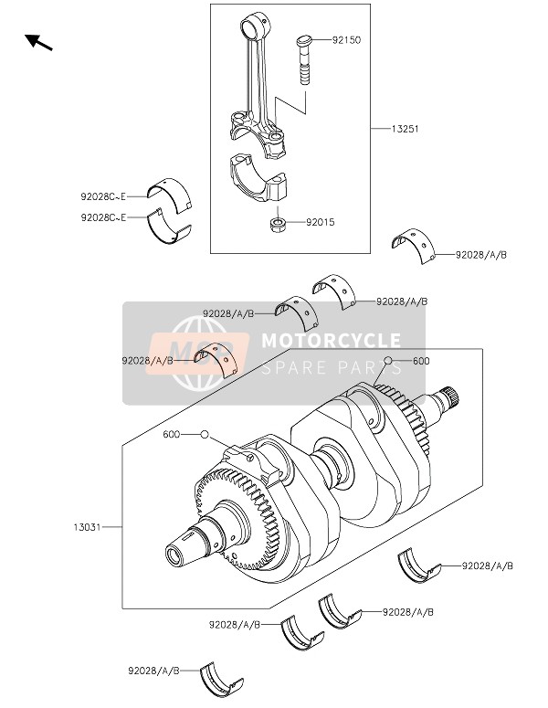 Kawasaki W800 STREET 2020 Cigüeñal para un 2020 Kawasaki W800 STREET