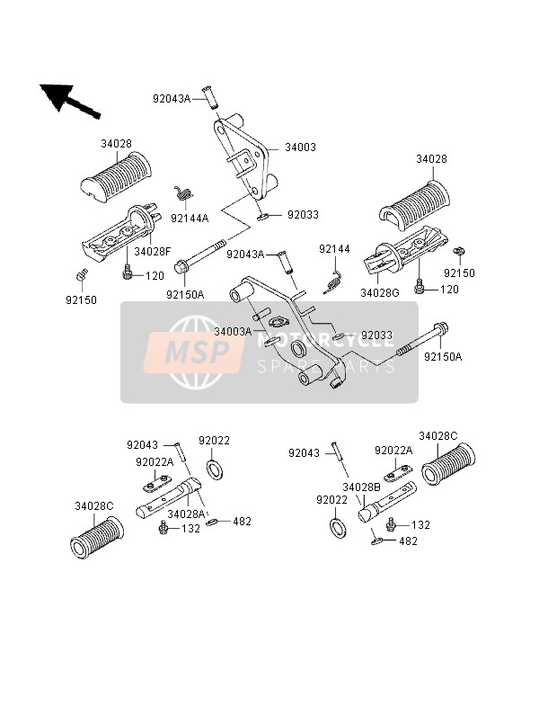 Kawasaki VN800 1996 Footrests for a 1996 Kawasaki VN800